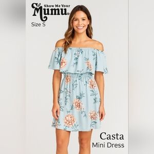 Show Me Your Mumu Women's Casta Off Shoulder Floral Mini Dress Rayon Size S